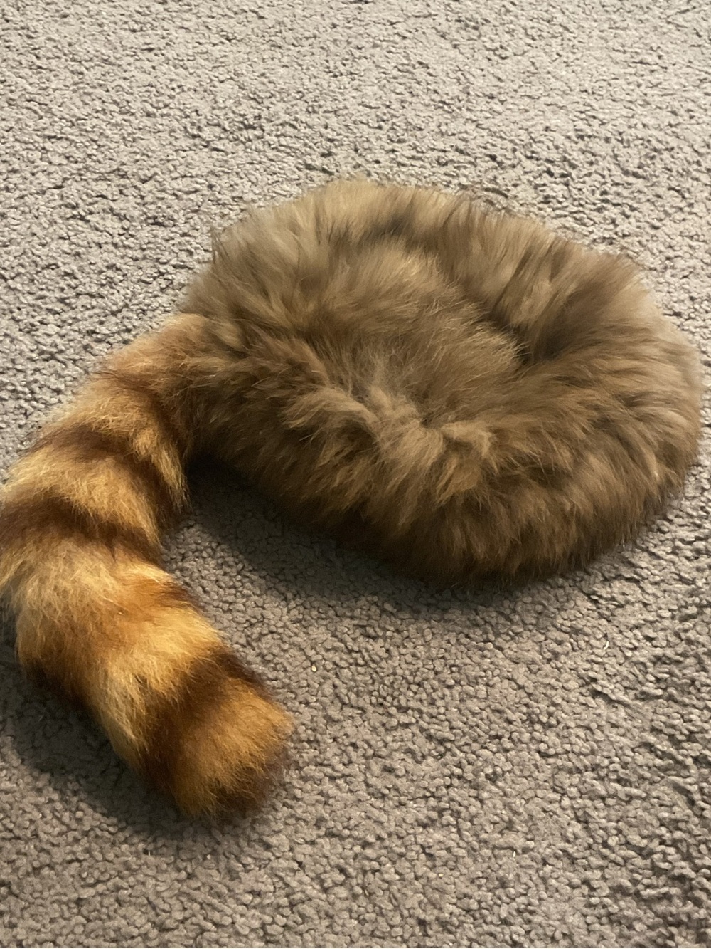 True Vintage Daniel Boone Brown Raccoon FurTail Hat Cap Halloween Costume